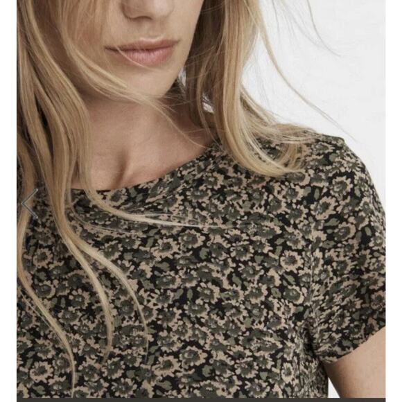 rag & bone Floral Camo Slub Tee New Nordstrom Olive Women As XXS Armymult Crew - Picture 2 of 7